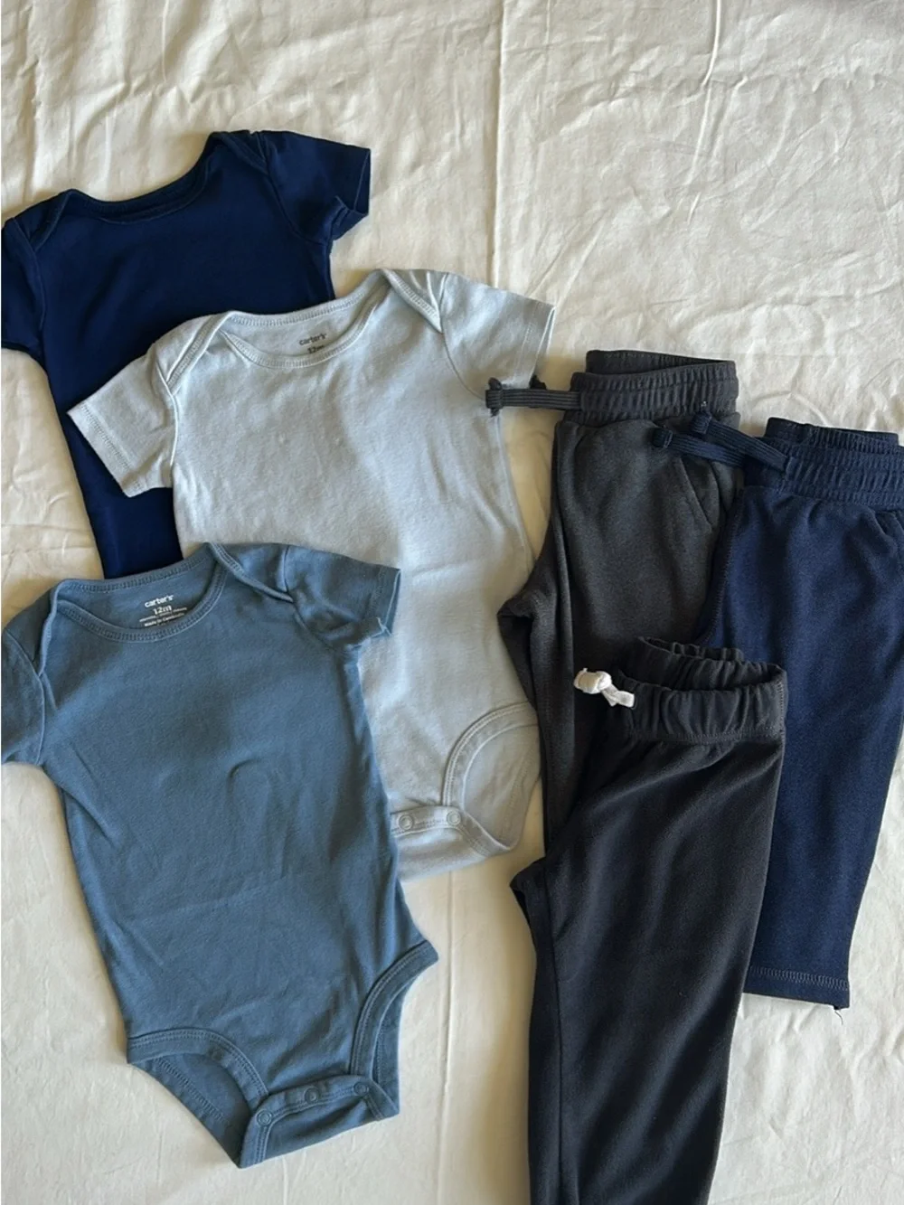 Carter's Blue and Gray bodysuit and sweatpants bundle